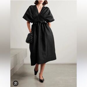 Elegi Pintucked Matelassé Midi Dress